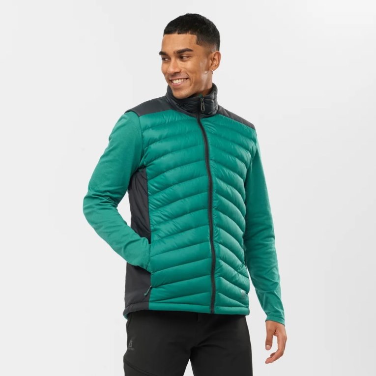 Coletes Isolados Salomon Essential Xwarm Down Masculino Verdes | PT C07426